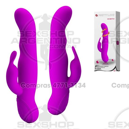 Vibrador rotativo, full siliconado. 30 funciones y 7 rotaciones. Recarga por USB